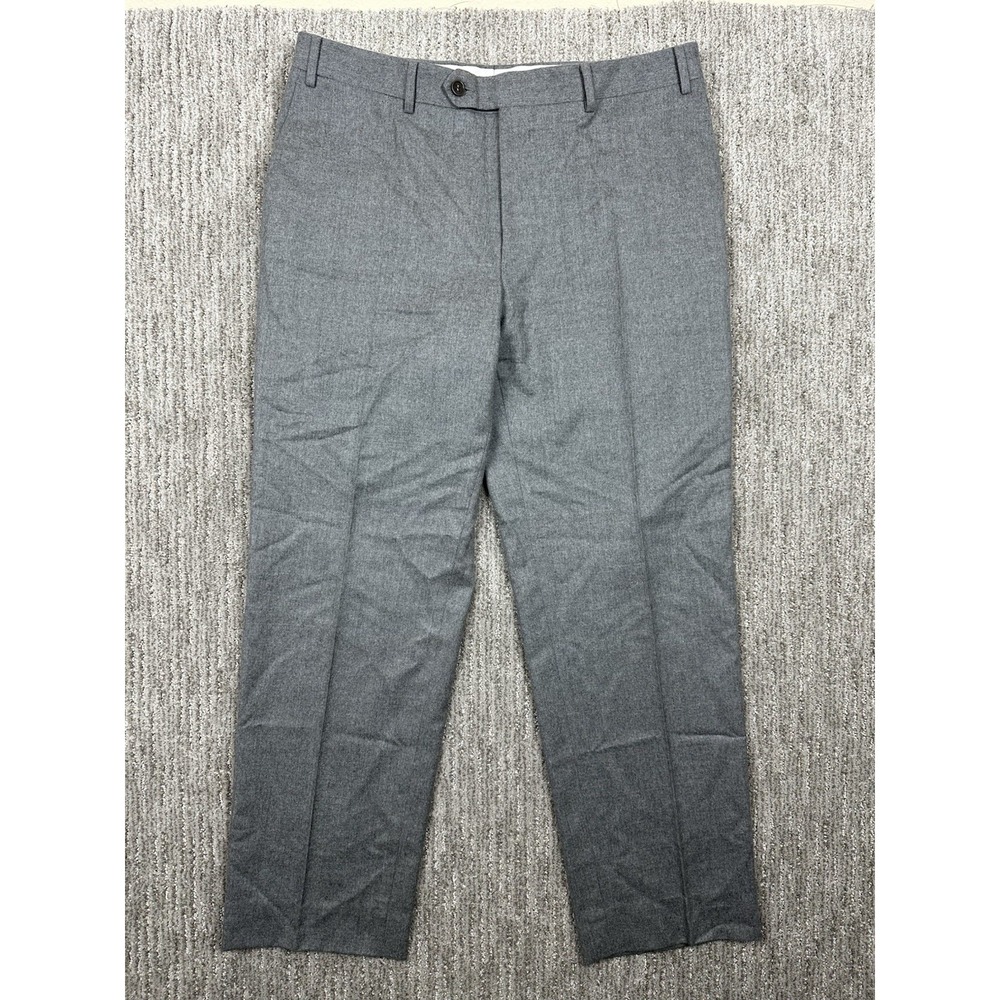 CANALI Trousers 100% Wool Lightweight Dress Pants Light Grey Mens 34x28.5 73014